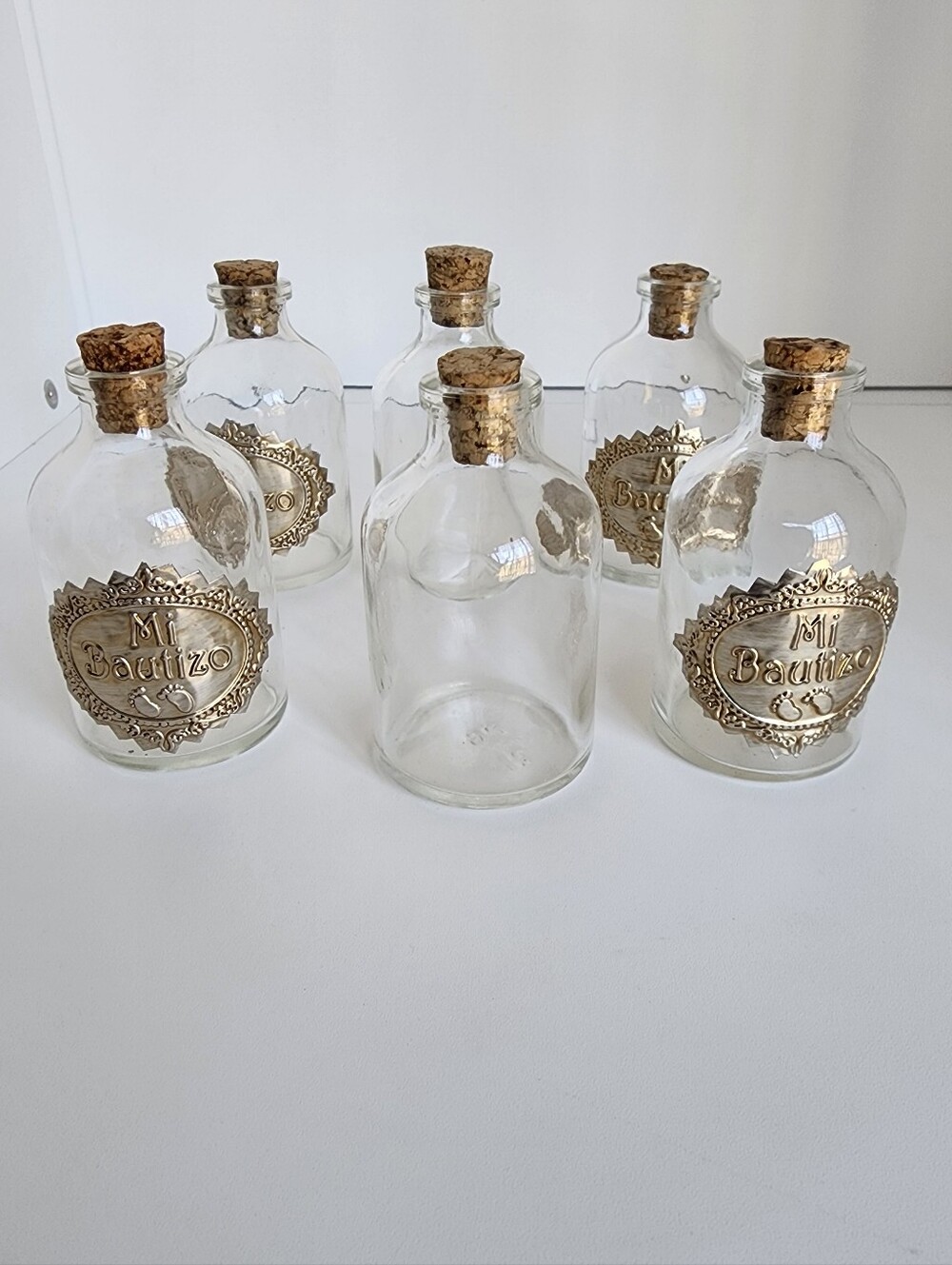 Lot 6 Baptism Favor Bottles Mi Bautizo Glass Bottles Religious Decor